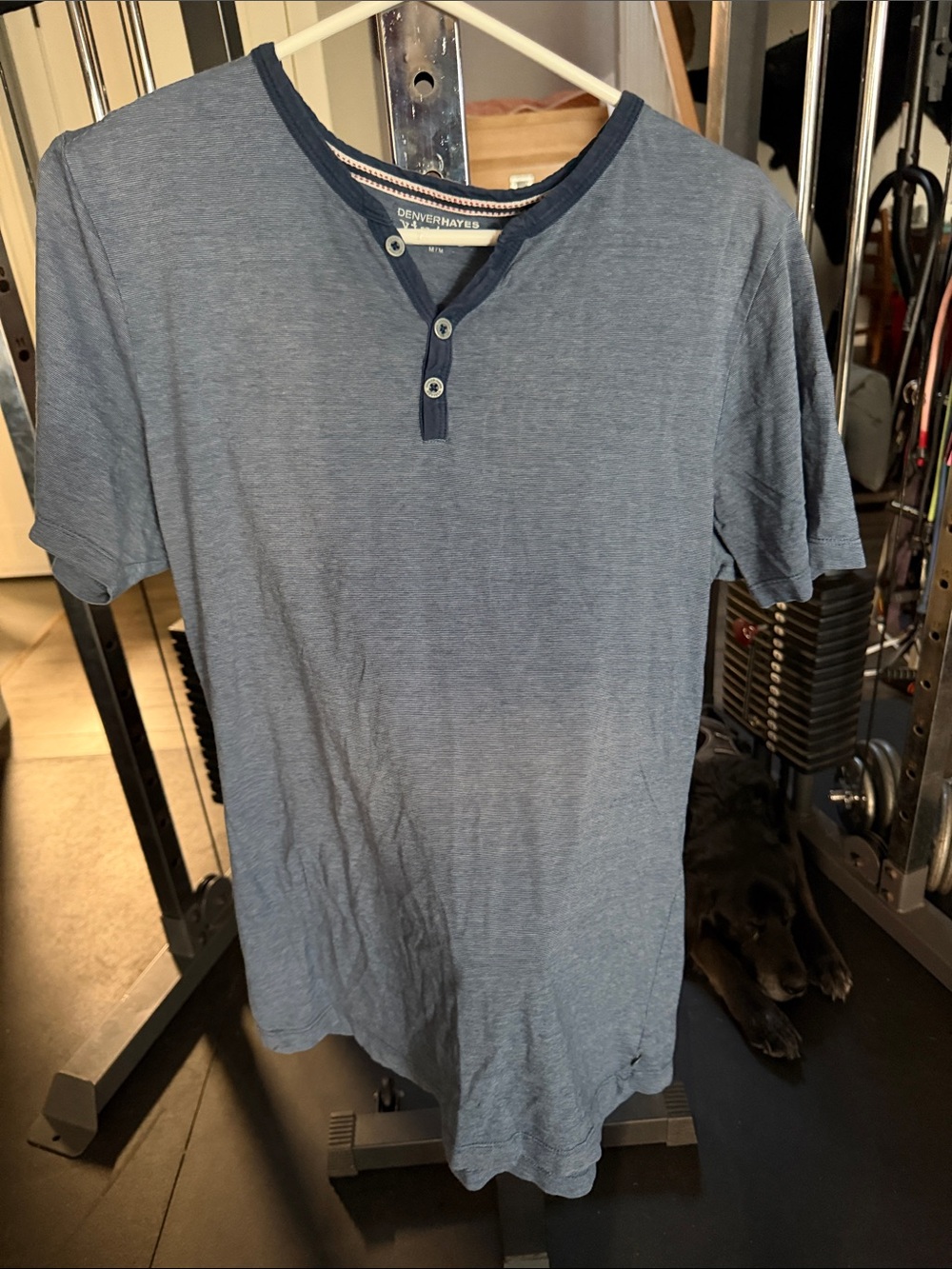 Denver Hayes Slate Blue Short-Sleeve Henley Tee